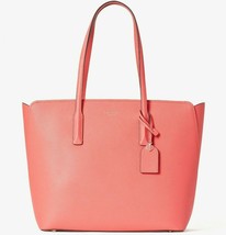 Kate Spade Margaux Pink Leather Large Tote PXRUA226 Peach Melba NWT $298 MSRP Y - £115.38 GBP