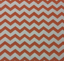 Ballard Designs Chevron Stripe Orange White Outdoor Indoor Fabric 1.75 Yards - $17.34