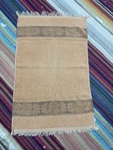 Vintage 70s 80s Cannon Hand Towel Sculpted Fringe Peach Pale Orange USA Made - £11.43 GBP