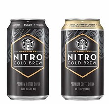Starbucks Nitro Cold Brew Canned Coffee 9.6FL Oz 2 Flavor Pack 12 Cans T... - £39.56 GBP