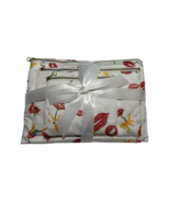 D Porthault 3 Piece Makeup Bags Red Lips Print - $7,470.26 MXN