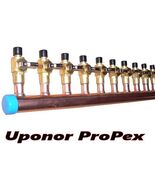 1" Copper Manifold 1/2" Uponor ProPEX (With &amp; Without Valve)  2 Loops-12... - $56.13+
