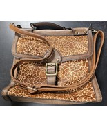 Fossil Womens Brown Leather Giraffe Print Satchel/ Top Handle Bag - miss... - £46.45 GBP