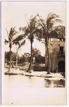 Florida Postcard RPPC Coral Gables Palm Trees Pools - £5.85 GBP