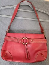 The Sak Red Leather Bag Hobo Shoulder Crescent Handbag Purse Medium Pocket Ring  - £15.31 GBP