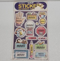 Vintage 80&#39;s Mark Celebrity Name Stickers - MARY - Sealed Pack - £13.25 GBP