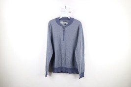Bonobos Mens Small Slim Fit Cotton Blend Knit Half Zip Pullover Sweater Blue - £31.02 GBP