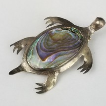 old Taxco signed turtoise turtle abalone Mexico brooch pin - $666.13 MXN