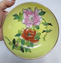 Chinese Porcelain with Brass Encased Backing Bowl Dish Flowers Birds Han... - £15.96 GBP