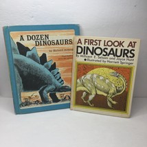 Vintage 1970s Set 2 Kids Books First Look Dozen Dinosaurs Science Poem T... - £23.91 GBP