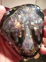 Forest Mushroom Holographic Mixed Media ROCK Garden Baskets Gifts Paperw... - $9.99