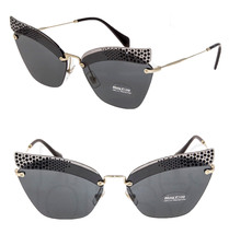 MIU MIU NOIR MU56TS Butterfly Black Gold Crystal Embellished Sunglasses 56T - £207.47 GBP