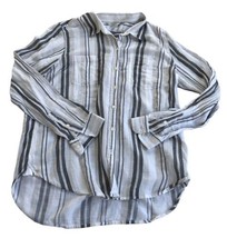 Lucky Brand Womens Sz M Shirt Long Sleeve Button Front White W Stripes - $14.00