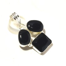 Black Spinel & Black Onyx Handmade Pendant Jewelry 1.70" SA 2234 - £4.77 GBP