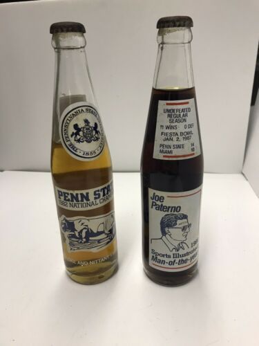Penn State Coke Bottles 1982 & 1986 NCAA National Championship Unopened Bottles - £11.67 GBP