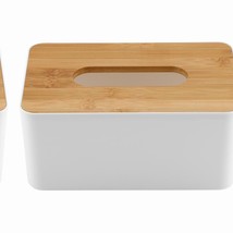 Bamboo Wood Cover Plastic Tissue Box Holder - $1,070.12 MXN