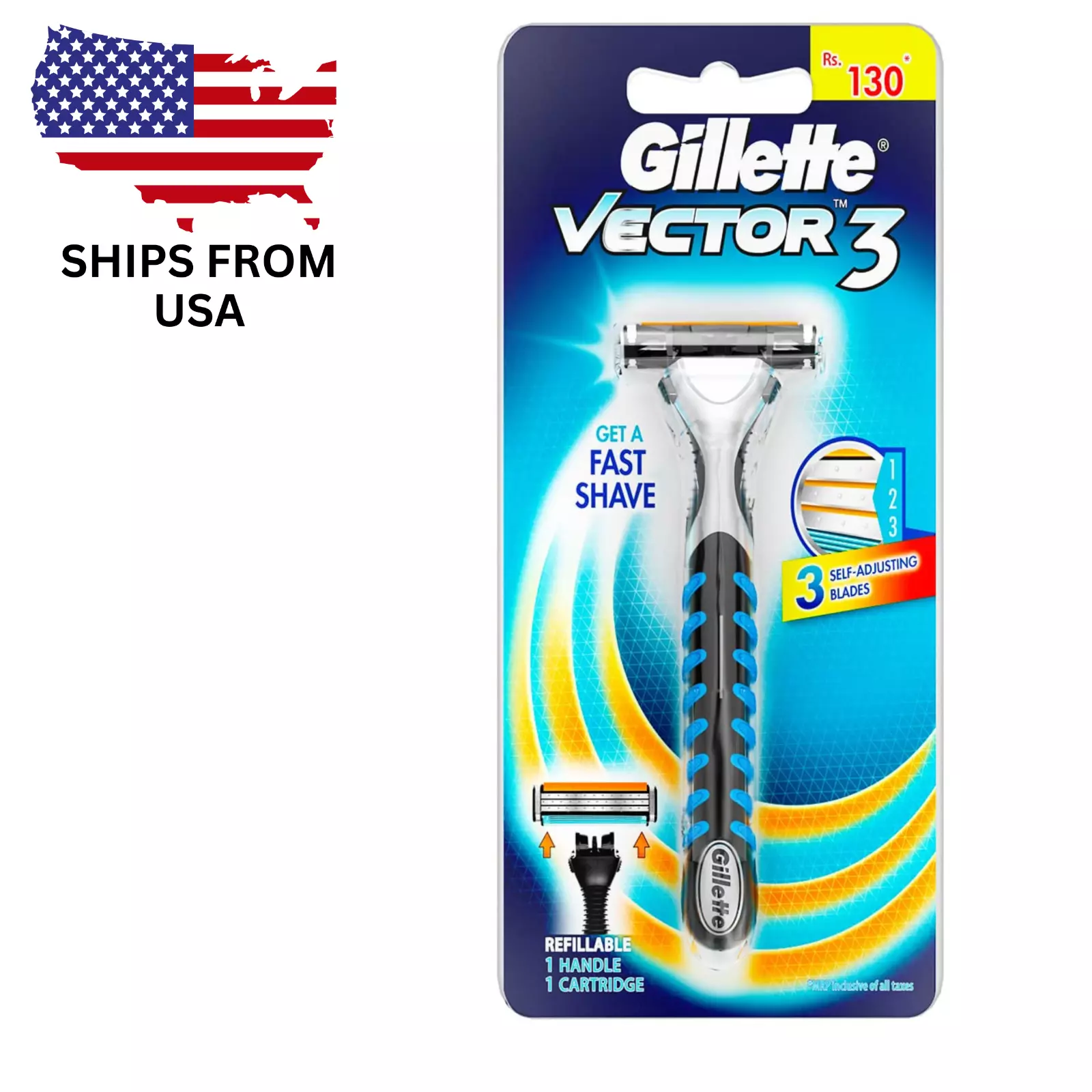 Gillette Vector-3 Razor Handle for Sensor Excel Cartridge (Ships From USA) - $12.99