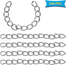100Pcs Necklace Extension Chain (1.97 X 0.16 Inch) Stainless Steel Twist... - £10.10 GBP