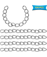 100Pcs Necklace Extension Chain (1.97 X 0.16 Inch) Stainless Steel Twist... - £10.24 GBP