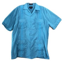 Cuban Omega Men&#39;s Sz Large Blue New without tags embroidered - £16.62 GBP