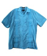 Cuban Omega Men&#39;s Sz Large Blue New without tags embroidered - £16.67 GBP