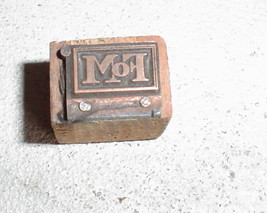 Vintage Wood &amp; Metal Printers Block FOM Logo Letterpress - £14.79 GBP