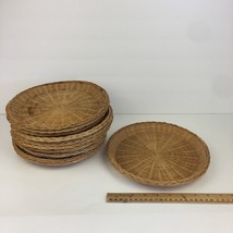 11 Vtg Bamboo Rattan Wicker Plate Holder Decor  Made in Peoples Republic China - £17.47 GBP