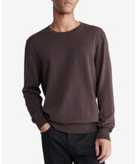 Calvin Klein Men&#39;s Smooth Cotton Monogram Logo Sweater Java Brown-2XL - $61.88 CAD