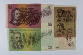 Australia 3-Notes Currency Set 1969 One 1968 Two 1985 Five - $49.49