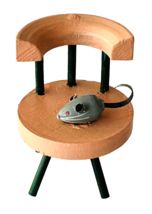 Miniature Dollhouse Children&#39;s Chair in Vintage Colors with Pet Mouse 2-1/8&quot; - £15.45 GBP