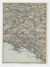 1927 Original Vintage Map Of Vicinity Of Rapallo Recco Chiavari / Liguria Italy - £17.13 GBP