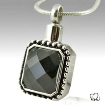 Square Gem Stainless Steel Cremation Keepsake Pendant - $34.99