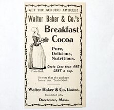 Walter Baker Hot Chocolate 1897 Advertisement Victorian Cocoa ADBN1uuu - €8,58 EUR