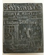 Antique Metal Printing Block Letterpress Numetal Weather Strips Advertis... - £27.35 GBP