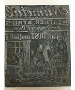 Antique Metal Printing Block Letterpress Numetal Weather Strips Advertis... - $34.99