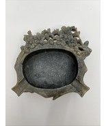 Vintage Chinese Carved Soapstone Flower Ashtray Blue Gray - $12.00