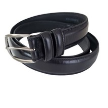 Men&#39;s Black Genuine Leather Belt Size 46 Dress Belt - £10.50 GBP