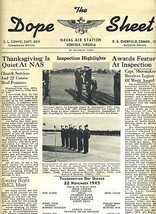 Naval Air Station Norfolk Virginia DOPE SHEET 1945 Weekly Newspaper  - £34.98 GBP