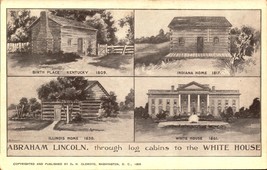 Abraham Lincoln, Through Log Cabin To The White House c.1905 Postcard BK58 - £6.97 GBP