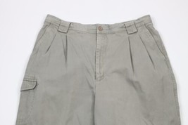 Vintage 90s Eddie Bauer Womens 18 Faded Pleated Tapered Leg Chino Pants ... - $39.55
