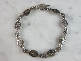 Womens Vintagee Estate Sterling Silver Aztec Bracelet 13g E2674 - £54.49 GBP