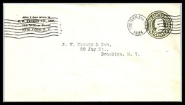 1924 US Cover - CB Peters Co, Hud Term Sta, New York to Brooklyn, NY X14 - £2.36 GBP