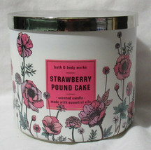 Bath &amp; Body Works 3-wick 14.5 Oz Large Jar Scented Candle Strawberry Pound Cake - £30.10 GBP