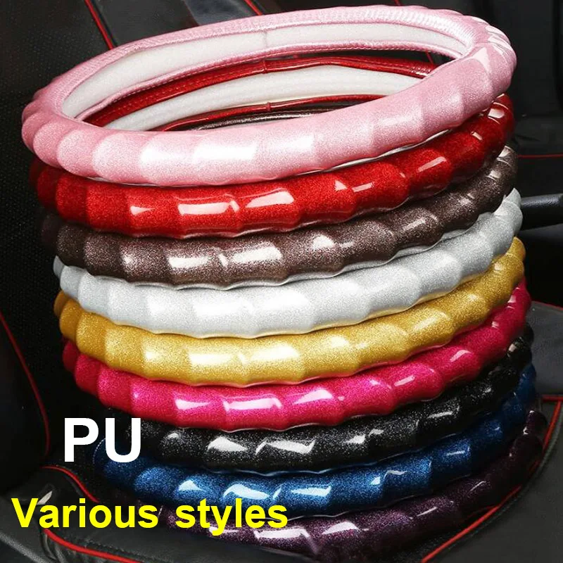 New Car Steering Wheel Covers Colorful Leather Steering Wheel Case Hubs Car - $36.48