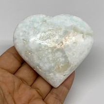 164g, 2.7&quot;x2.9&quot;x1&quot; Caribbean Calcite Heart Gemstones @Afghanistan,B33654 - £32.11 GBP