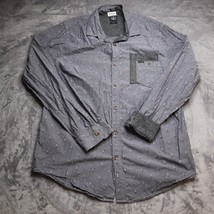 Volcom Shirt Adult Slim Fit XL Blue Long Sleeve Patterned Button Up Casual Men - £20.17 GBP