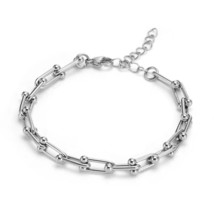 Men&#39;s Stainless Steel Bracelet Link Chain Nickel Free Adjustable Size 21cm Fashi - £24.25 GBP