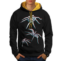Wellcoda Spider 3D Animal Mens Contrast Hoodie, Spooky Casual Jumper - £31.56 GBP