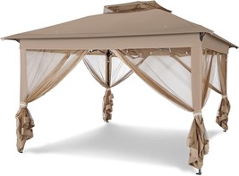 11&#39;X11&#39; Outdoor Pop Up Gazebo Tent With Removable Zipper Mosquito, Beige. - £142.59 GBP