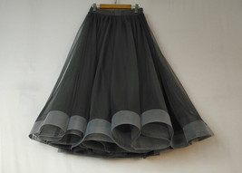 Ivory White Ruffle Layered Tulle Skirt Women Custom Size Tulle Midi Skirt image 11